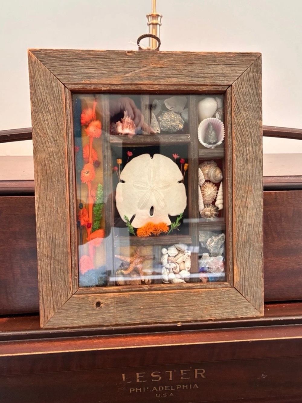 Vintage 70s Curio Art Coastal Shadow Box